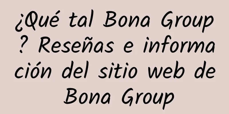 ¿Qué tal Bona Group? Reseñas e información del sitio web de Bona Group