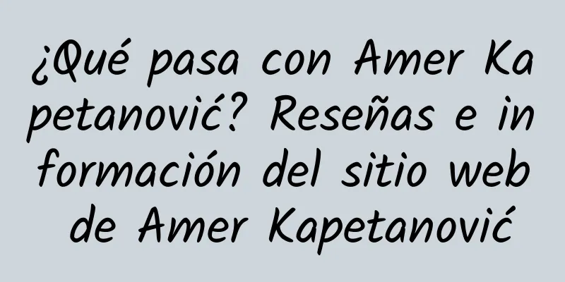 ¿Qué pasa con Amer Kapetanović? Reseñas e información del sitio web de Amer Kapetanović