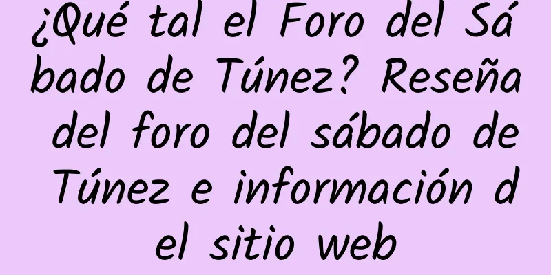 ¿Qué tal el Foro del Sábado de Túnez? Reseña del foro del sábado de Túnez e información del sitio web