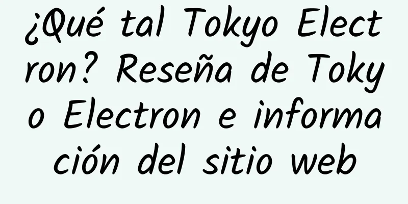 ¿Qué tal Tokyo Electron? Reseña de Tokyo Electron e información del sitio web