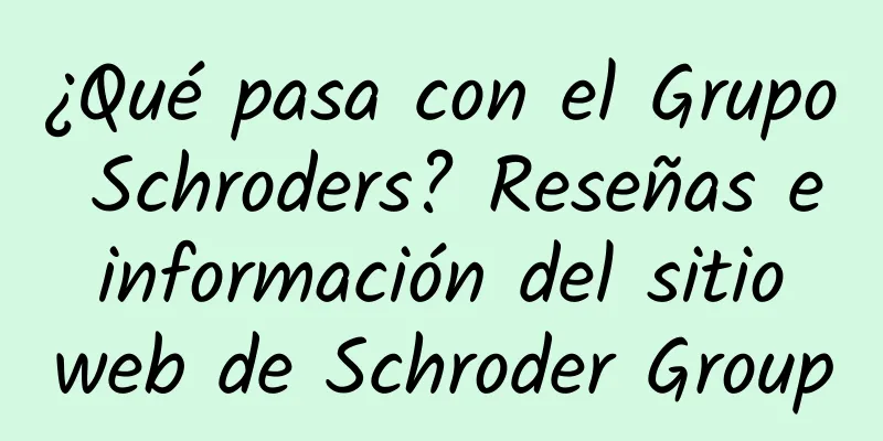 ¿Qué pasa con el Grupo Schroders? Reseñas e información del sitio web de Schroder Group