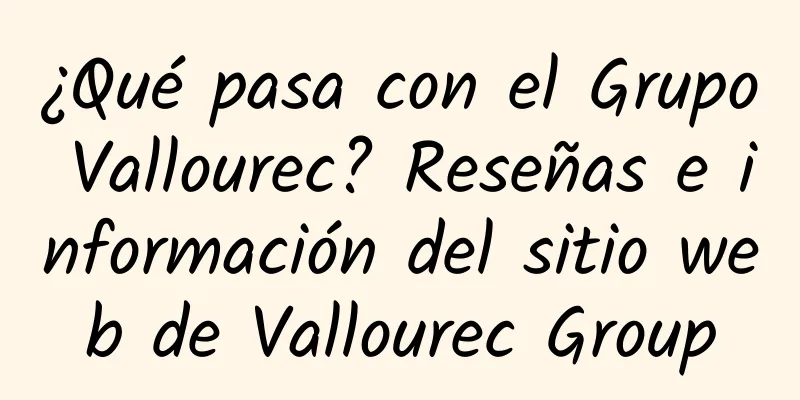 ¿Qué pasa con el Grupo Vallourec? Reseñas e información del sitio web de Vallourec Group
