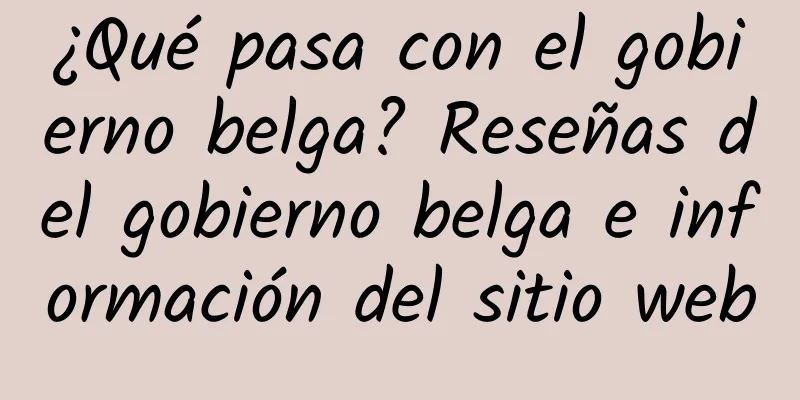 ¿Qué pasa con el gobierno belga? Reseñas del gobierno belga e información del sitio web