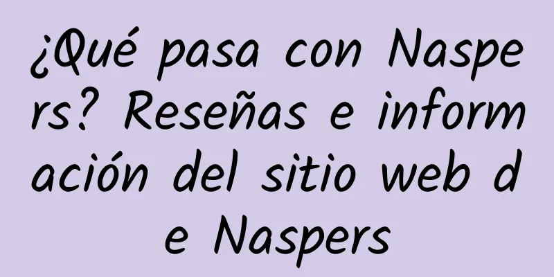 ¿Qué pasa con Naspers? Reseñas e información del sitio web de Naspers