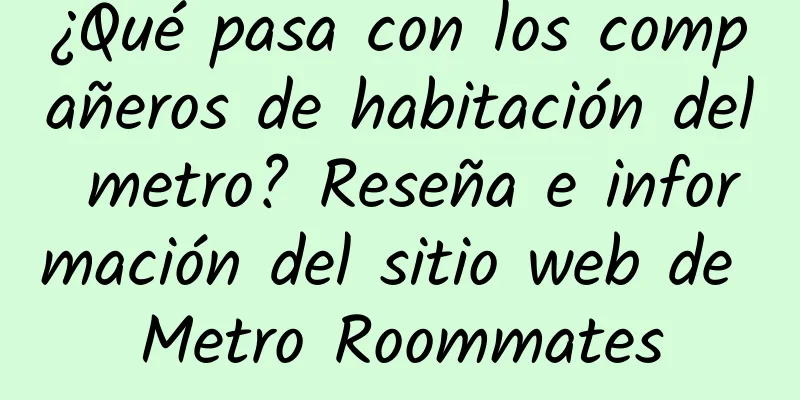 ¿Qué pasa con los compañeros de habitación del metro? Reseña e información del sitio web de Metro Roommates