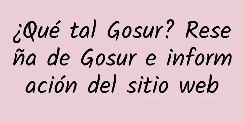 ¿Qué tal Gosur? Reseña de Gosur e información del sitio web