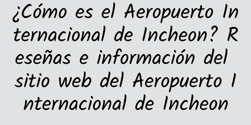 ¿Cómo es el Aeropuerto Internacional de Incheon? Reseñas e información del sitio web del Aeropuerto Internacional de Incheon