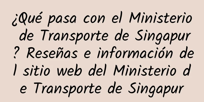 ¿Qué pasa con el Ministerio de Transporte de Singapur? Reseñas e información del sitio web del Ministerio de Transporte de Singapur