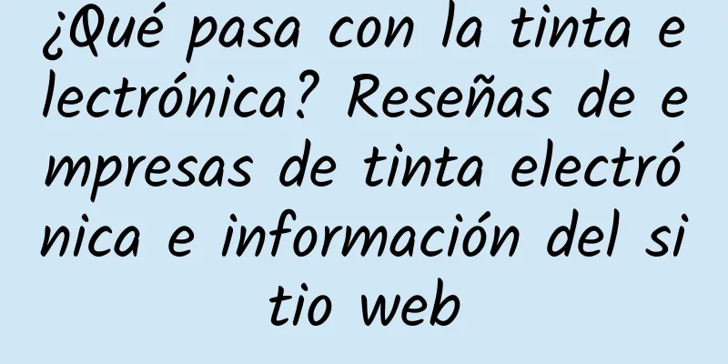 ¿Qué pasa con la tinta electrónica? Reseñas de empresas de tinta electrónica e información del sitio web