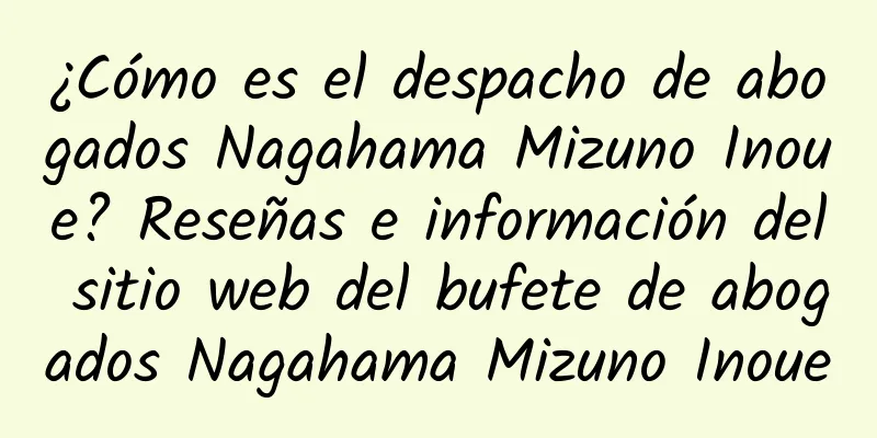 ¿Cómo es el despacho de abogados Nagahama Mizuno Inoue? Reseñas e información del sitio web del bufete de abogados Nagahama Mizuno Inoue