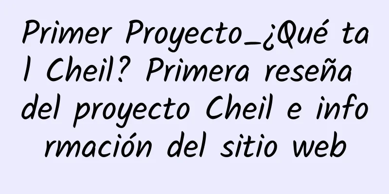 Primer Proyecto_¿Qué tal Cheil? Primera reseña del proyecto Cheil e información del sitio web