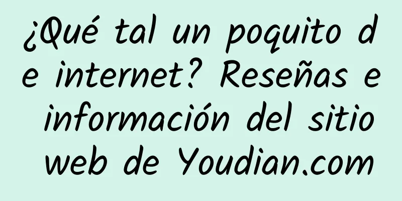 ¿Qué tal un poquito de internet? Reseñas e información del sitio web de Youdian.com