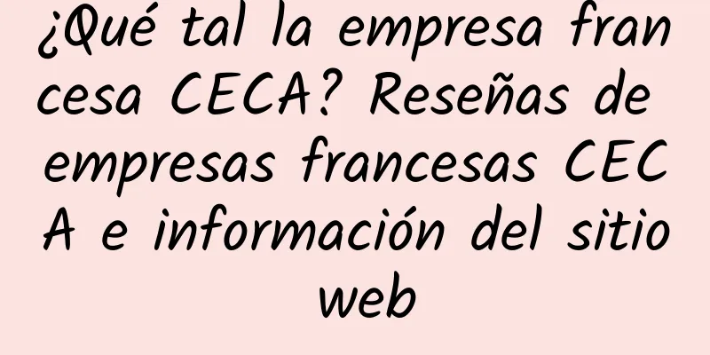 ¿Qué tal la empresa francesa CECA? Reseñas de empresas francesas CECA e información del sitio web