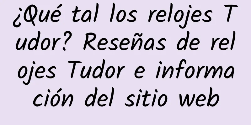 ¿Qué tal los relojes Tudor? Reseñas de relojes Tudor e información del sitio web