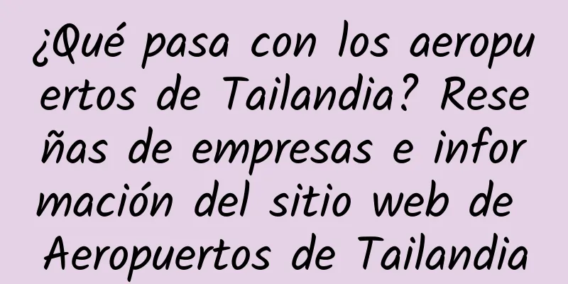 ¿Qué pasa con los aeropuertos de Tailandia? Reseñas de empresas e información del sitio web de Aeropuertos de Tailandia