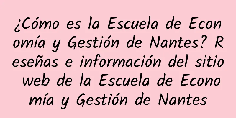 ¿Cómo es la Escuela de Economía y Gestión de Nantes? Reseñas e información del sitio web de la Escuela de Economía y Gestión de Nantes
