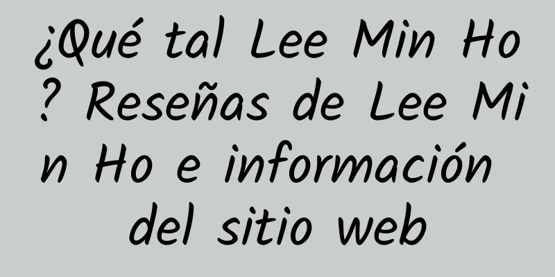 ¿Qué tal Lee Min Ho? Reseñas de Lee Min Ho e información del sitio web