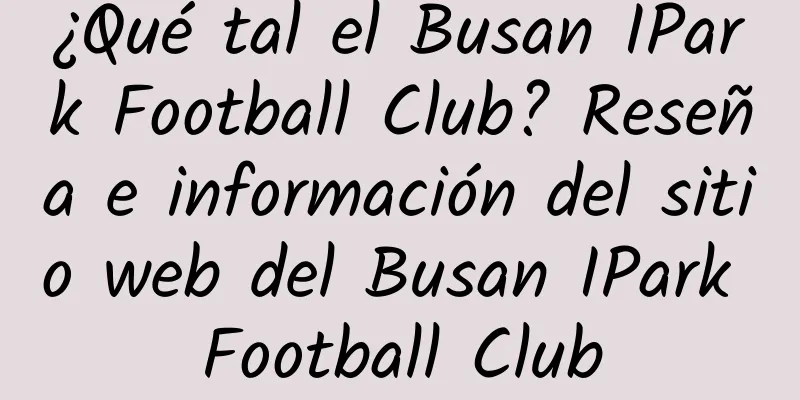 ¿Qué tal el Busan IPark Football Club? Reseña e información del sitio web del Busan IPark Football Club