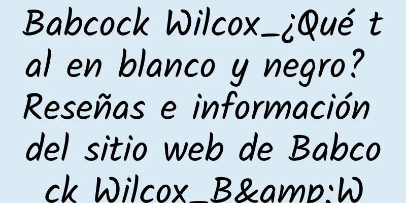 Babcock Wilcox_¿Qué tal en blanco y negro? Reseñas e información del sitio web de Babcock Wilcox_B&W