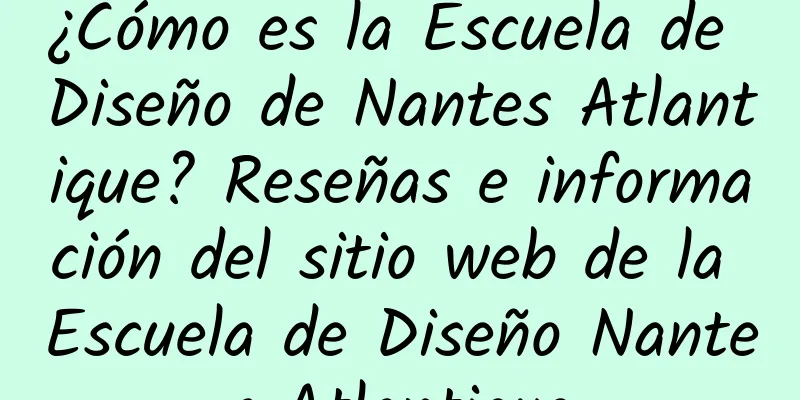 ¿Cómo es la Escuela de Diseño de Nantes Atlantique? Reseñas e información del sitio web de la Escuela de Diseño Nantes Atlantique