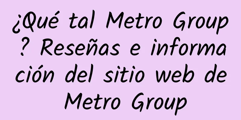 ¿Qué tal Metro Group? Reseñas e información del sitio web de Metro Group