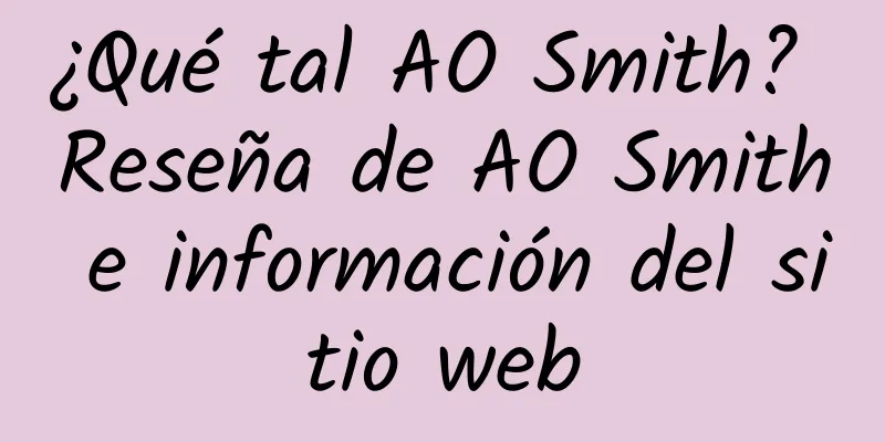¿Qué tal AO Smith? Reseña de AO Smith e información del sitio web