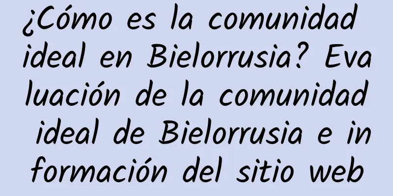 ¿Cómo es la comunidad ideal en Bielorrusia? Evaluación de la comunidad ideal de Bielorrusia e información del sitio web