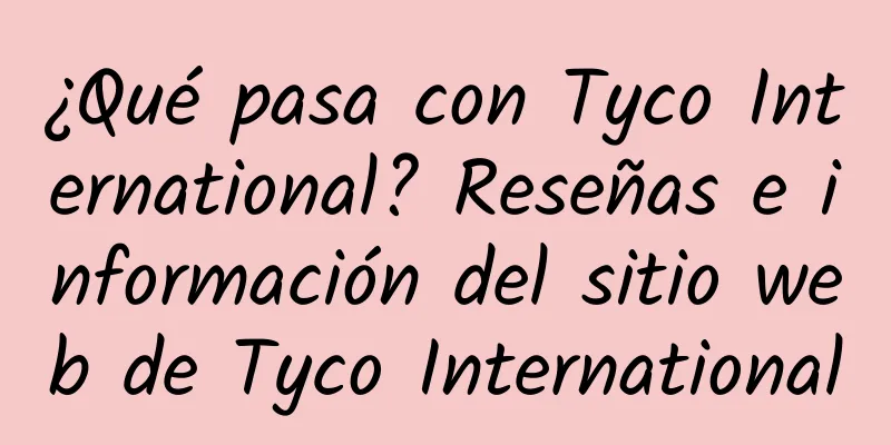 ¿Qué pasa con Tyco International? Reseñas e información del sitio web de Tyco International