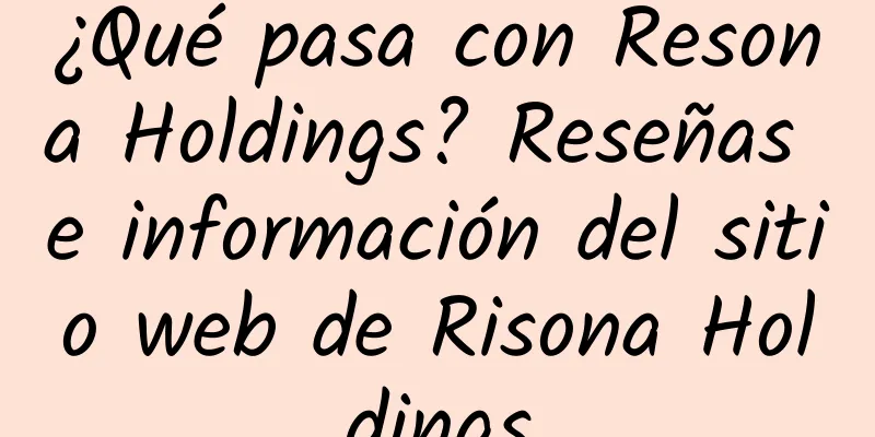 ¿Qué pasa con Resona Holdings? Reseñas e información del sitio web de Risona Holdings