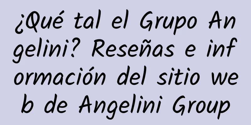 ¿Qué tal el Grupo Angelini? Reseñas e información del sitio web de Angelini Group