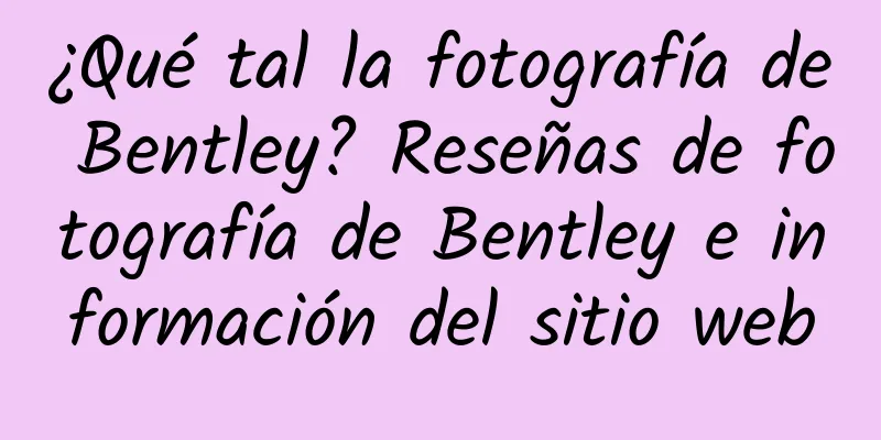 ¿Qué tal la fotografía de Bentley? Reseñas de fotografía de Bentley e información del sitio web