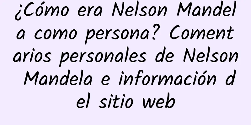 ¿Cómo era Nelson Mandela como persona? Comentarios personales de Nelson Mandela e información del sitio web