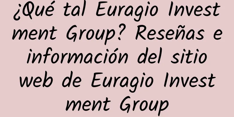¿Qué tal Euragio Investment Group? Reseñas e información del sitio web de Euragio Investment Group