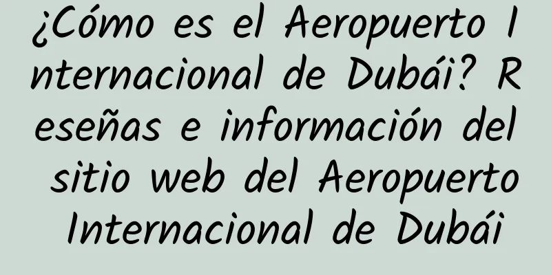 ¿Cómo es el Aeropuerto Internacional de Dubái? Reseñas e información del sitio web del Aeropuerto Internacional de Dubái