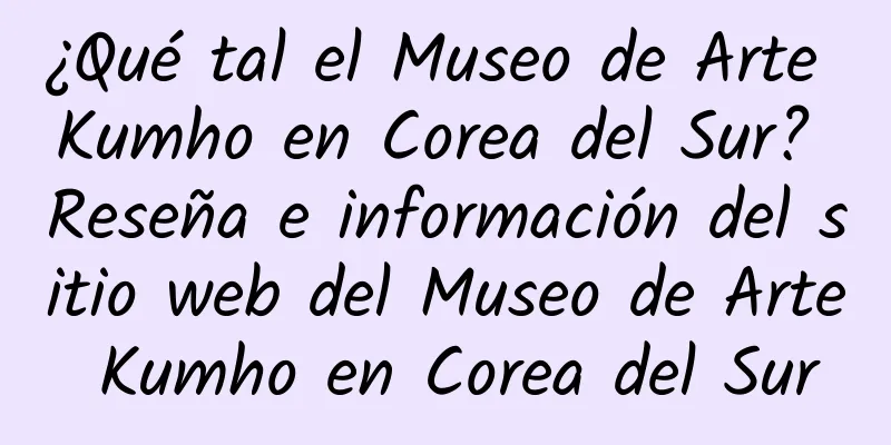 ¿Qué tal el Museo de Arte Kumho en Corea del Sur? Reseña e información del sitio web del Museo de Arte Kumho en Corea del Sur