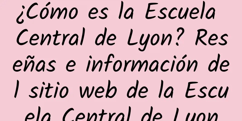 ¿Cómo es la Escuela Central de Lyon? Reseñas e información del sitio web de la Escuela Central de Lyon