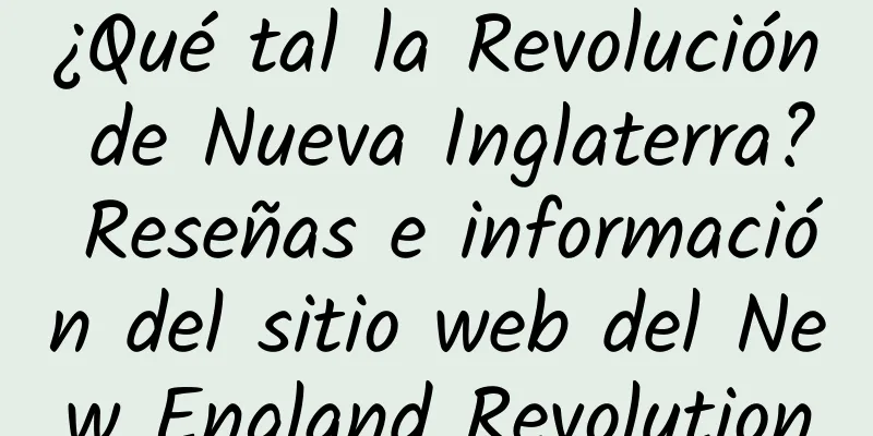 ¿Qué tal la Revolución de Nueva Inglaterra? Reseñas e información del sitio web del New England Revolution