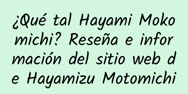 ¿Qué tal Hayami Mokomichi? Reseña e información del sitio web de Hayamizu Motomichi