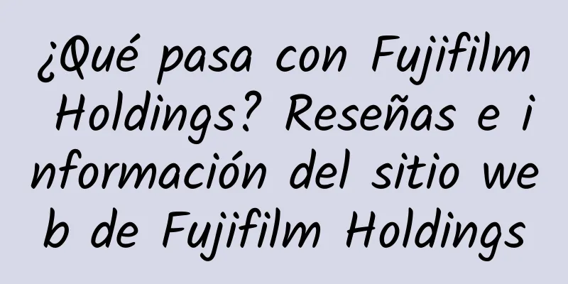 ¿Qué pasa con Fujifilm Holdings? Reseñas e información del sitio web de Fujifilm Holdings