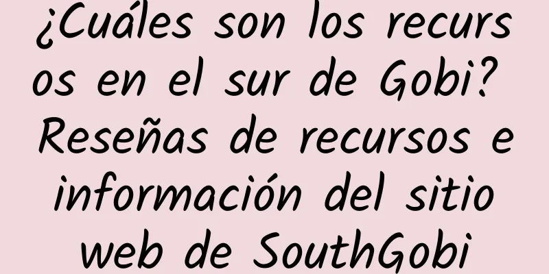 ¿Cuáles son los recursos en el sur de Gobi? Reseñas de recursos e información del sitio web de SouthGobi
