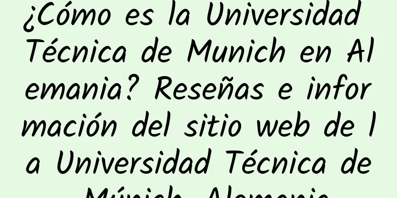 ¿Cómo es la Universidad Técnica de Munich en Alemania? Reseñas e información del sitio web de la Universidad Técnica de Múnich, Alemania