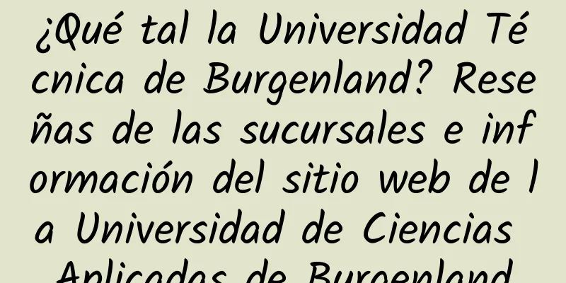 ¿Qué tal la Universidad Técnica de Burgenland? Reseñas de las sucursales e información del sitio web de la Universidad de Ciencias Aplicadas de Burgenland