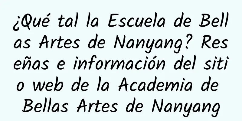 ¿Qué tal la Escuela de Bellas Artes de Nanyang? Reseñas e información del sitio web de la Academia de Bellas Artes de Nanyang