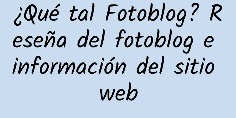 ¿Qué tal Fotoblog? Reseña del fotoblog e información del sitio web