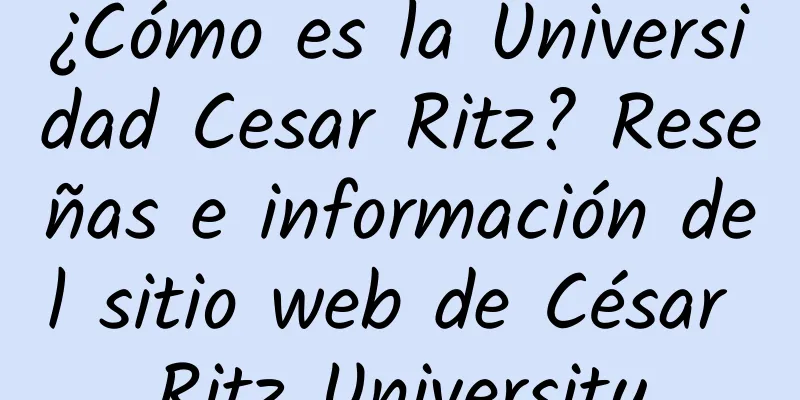 ¿Cómo es la Universidad Cesar Ritz? Reseñas e información del sitio web de César Ritz University