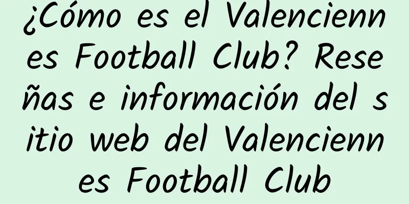 ¿Cómo es el Valenciennes Football Club? Reseñas e información del sitio web del Valenciennes Football Club