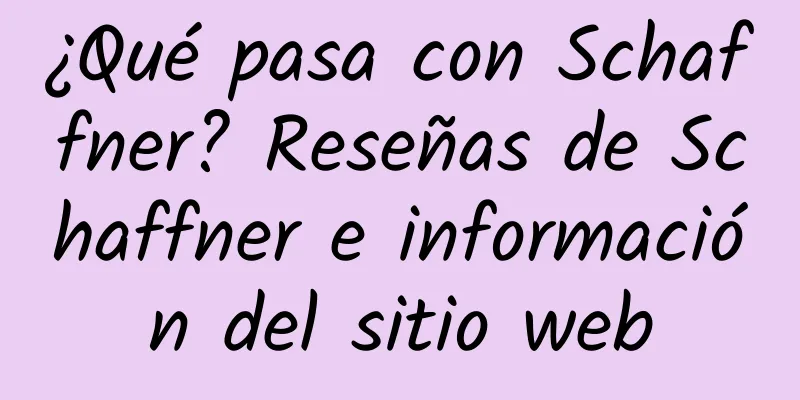 ¿Qué pasa con Schaffner? Reseñas de Schaffner e información del sitio web