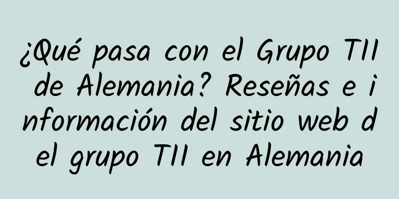 ¿Qué pasa con el Grupo TII de Alemania? Reseñas e información del sitio web del grupo TII en Alemania