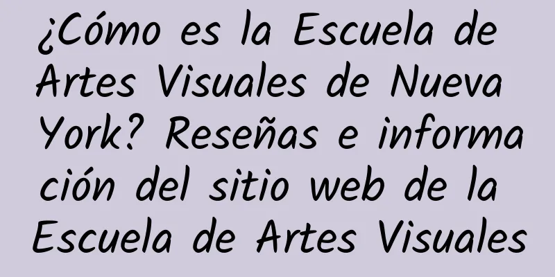 ¿Cómo es la Escuela de Artes Visuales de Nueva York? Reseñas e información del sitio web de la Escuela de Artes Visuales
