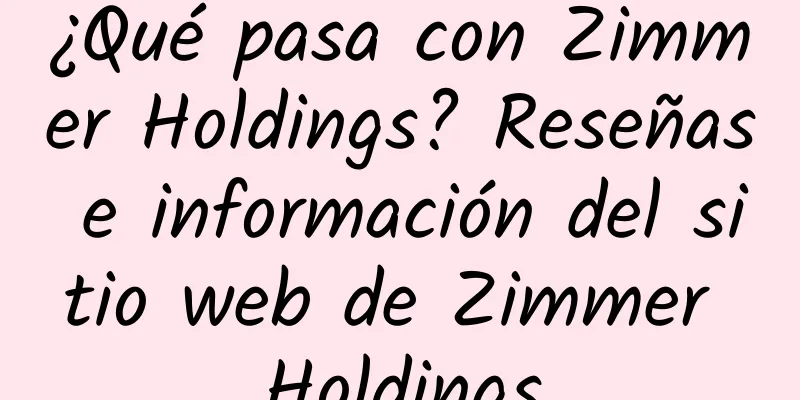 ¿Qué pasa con Zimmer Holdings? Reseñas e información del sitio web de Zimmer Holdings